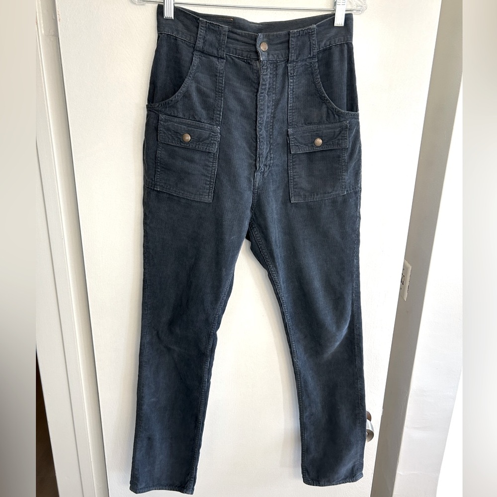 Rare vintage pair of Kapital Blue Handed Corduroy Bush Pants.